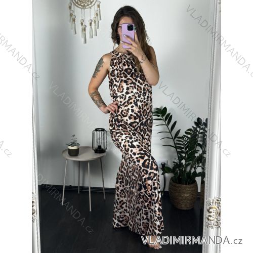 Šaty dlhé bez rukávov letné icecool dámske (S/M/L ONE SIZE) TALIANSKA MÓDA IMM24M2942I