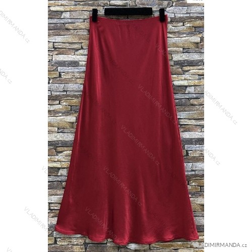 Sukně dlouhá saténová dámská (S/M ONE SIZE) ITALSKÁ MÓDA IMPES24OCTAVE červená S / M