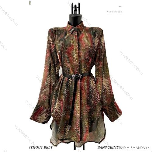 Šaty krátke elegantný dlhý rukáv dámske (S/M ONE SIZE) TALIANSKA MÓDA IMPES24LILITH