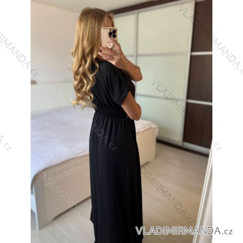 Šaty dlhé krátky rukáv dámske (S/M/L ONE SIZE) TALIANSKA MÓDA IMWCN24072