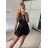 Overal krátky elegantné bez rukávov dámske (S/M ONE SIZE) TALIANSKA MÓDA IMPBB24A40395/DUR -   béžová -   S / M