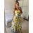 Šaty dlouhé letní na ramínka dámské citronky LIMONE (S/M ONE SIZE) ITALSKÁ MÓDA IMPBB2439784lx/DUR -   biela -   S / M