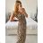 Šaty dlhé elegantné icecool bez rukávov dámske (S/ML/XL) TALIANSKA MODA AINUOSI IMB24LEOPARD