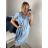 šaty oversize letné riflové krátky rukáv dámske (S/M/L ONE SIZE) TALIANSKA MODA IMSM24070
