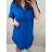 Šaty košeľové oversize krátky rukáv dámske (S/M/L ONE SIZE) TALIANSKA MÓDA IM424538/DR smaragdová S/M/L