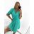 Šaty košeľové oversize krátky rukáv dámske (S/M/L ONE SIZE) TALIANSKA MÓDA IM424538/DR smaragdová S/M/L