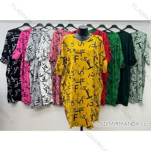 Šaty voľnočasové 3/4 dlhý rukáv dámske nadrozmer (54/56/58 ONE SIZE) TALIANSKA MóDA IM424562