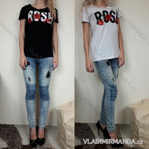 Tričko krátky rukáv dámske (s-xl) TALIANSKÁ MÓDA IMS006
