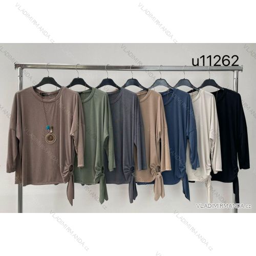 Tunika s príveskom dlhý rukáv dámska (S/M ONE SIZE) TALIANSKA MÓDA IMM24M11262