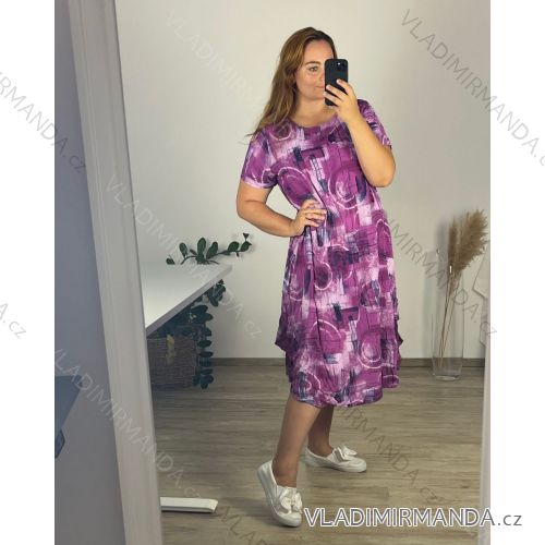 Šaty klasik tenké dámske (54/56) TALIANSKA MÓDA IMSM24LOGIK/DU  fialová