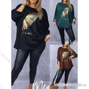 Tričko 3/4 dlhý rukáv dámske nadrozmer (48/52 ONE SIZE) TALIANSKA MÓDA IMC24425