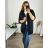 Cardigan dlhý rukáv dámsky nadrozmer (54/56 ONE SIZE) TALIANSKA MÓDA IMWQ24295/DUR  čierna