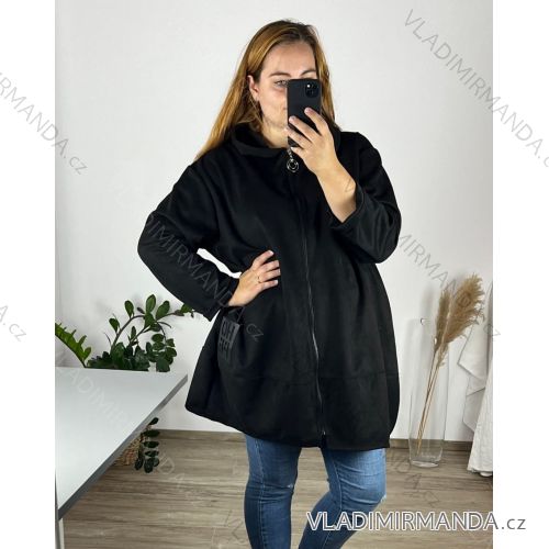 Mikina s kapucňou dlhý rukáv dámska nadrozmer (54/56 ONE SIZE) TALIANSKA MÓDA IMSM24HOPE/DU