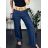 Nohavice dlhé s opaskom dámske (S/M/L ONE SIZE) TALIANSKA MÓDA IMC24122/DU tmavo modrá M / L