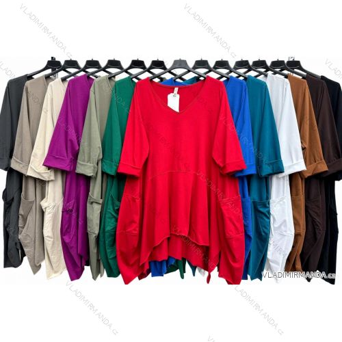 Tunika predĺžená dlhý rukáv dámska nadrozmer (54/56 ONE SIZE) TALIANSKA MÓDA IMWT24151
