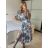 Šaty dlhé košeľové krátky rukáv dámske LIVIA (S/M/L ONE SIZE) TALIANSKA MÓDA IMWGB24042S-1/DUR -   modrá -   M / L