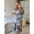 Šaty dlhé košeľové krátky rukáv dámske LIVIA (S/M/L ONE SIZE) TALIANSKA MÓDA IMWGB24042S-1/DUR -   modrá -   M / L