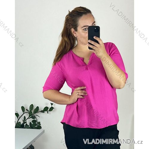 Tunika krátký rukáv dámska nadrozměr (48/50 ONE SIZE) TALIANSKA MÓDA IM724FRANCESCA