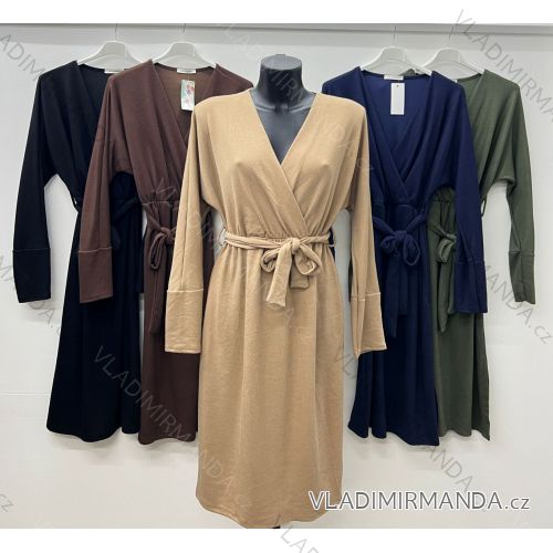 Šaty teplé dlhý rukáv dámske nadrozmer (44/46 ONE SIZE) TALIANSKA MÓDA IM424603