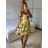Šaty krátke letné na ramienka dámske citronky LIMONE (S/M ONE SIZE) TALIANSKA MÓDA IMPBB24B25246/DUR -   biela -   S / M