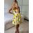 Šaty krátke letné na ramienka dámske citronky LIMONE (S/M ONE SIZE) TALIANSKA MÓDA IMPBB24B25246/DUR -   biela -   S / M