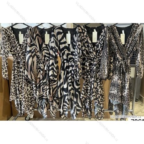 Šaty elegantný dlhý rukáv dámske (S/M ONE SIZE) TALIANSKA MÓDA IMM24M7061