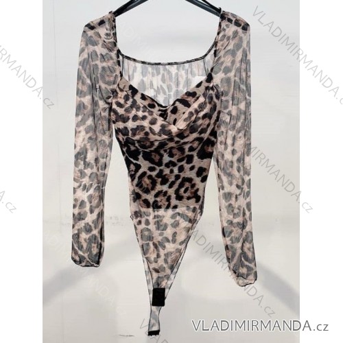 Body dlhý rukáv dámske (S/M ONE SIZE) TALIANSKA MÓDA IMM24M35809/DUR S / M hnedá