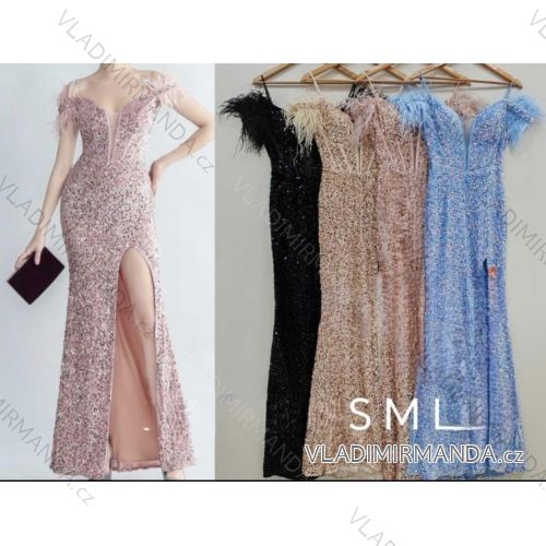 Šaty dlhé spoločenské třpytivé bez rukávu dámske (S/M/L ONE SIZE) TALIANSKA MÓDA IMHMS24389