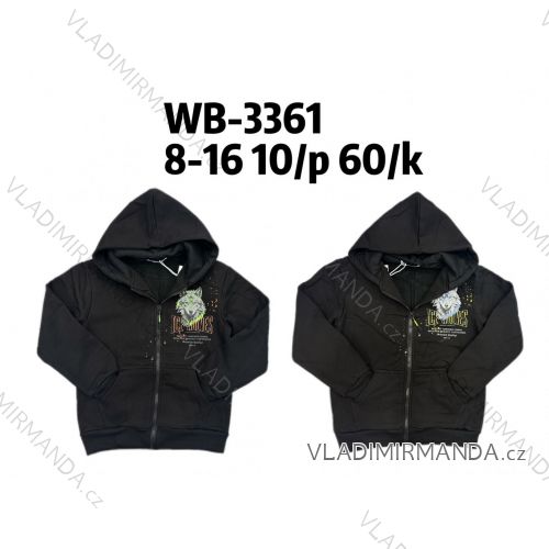 Mikina na zips s kapucňou dlhý rukáv dorast chlapčenská (8-16 rokov) HAPPY HOUSE HH24WB-3361