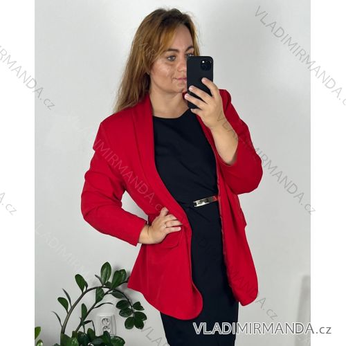 Sako dlhý rukáv dámsky nadrozmer (52/54 ONE SIZE) TALIANSKA MÓDA IM4242607