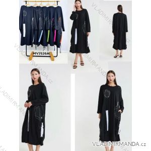Šaty voľnočasové dlhý rukáv dámske (S/M/L ONE SIZE) TALIANSKA MóDA IMHFL24MY1526