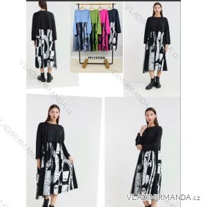 Šaty voľnočasové dlhý rukáv dámske (S/M/L ONE SIZE) TALIANSKA MóDA IMHFL24MY1558H