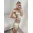 Šaty společenské carmen krátké bez rukávu dámské (S/M ONE SIZE) ITALSKá MóDA IM324301/DU -   ružová staroružová -   S / M