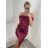 Šaty společenské carmen krátké bez rukávu dámské (S/M ONE SIZE) ITALSKá MóDA IM324301/DU -   ružová staroružová -   S / M