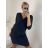 Šaty elegantný dlhý rukáv dámske (S/M ONE SIZE) TALIANSKA MÓDA IMM23M284B/DUR Čierna S/M