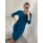 Šaty elegantný dlhý rukáv dámske (S/M ONE SIZE) TALIANSKA MÓDA IMM23M284B/DUR Čierna S/M