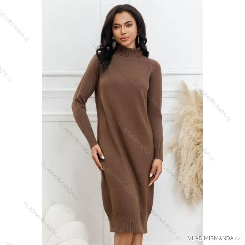 Šaty úpletové dlhý rukáv dámske (S/M ONE SIZE) TALIANSKA MÓDA IMPMN24Y2033