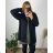 Cardigan slabý dlhý rukáv dámsky nadrozmer (50/52 ONE SIZE) TALIANSKA MÓDA IMD24VENTURA/DU 50/52 čierna