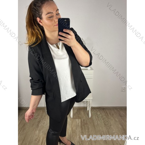 Sako elegantná dámska (50-60) TALIANSKA MÓDA IMM23M85705-1/DU černá 50