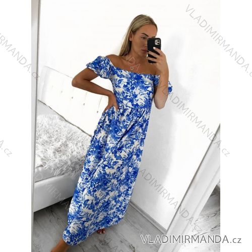 Šaty dlhé letný carmen dámske SANTORINI (S/M ONE SIZE) TALIANSKA MÓDA IMPBB2323598-2/DUR