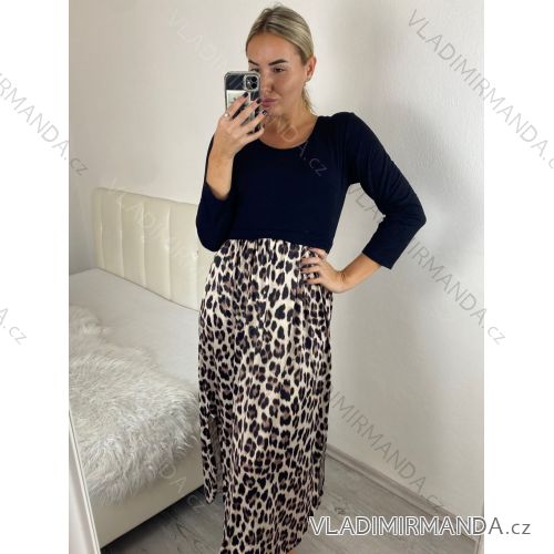 Šaty dlhé elegantný dlhý rukáv dámske (S/M/L ONE SIZE) IMM24M7007