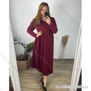 Šaty dlhé voľnočasové dlhý rukáv dámske nadrozmer (54/56 ONE SIZE) TALIANSKA MÓDA IMSM2424575