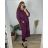 Mikina dlouhá s kapucňou na zips dlhý rukáv dámska nadrozmer (56/58 ONE SIZE) TALIANSKA MÓDA IMSM2438843/DU 56/58 fialová