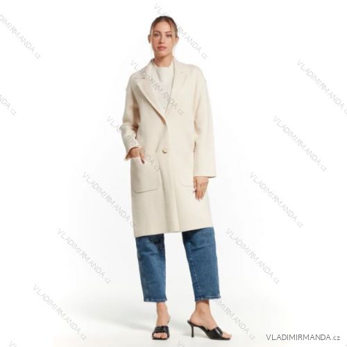 Kabát flaušový dlhý rukáv dámsky (S/M ONE SIZE) TALIANSKA MÓDA IMPSD246094