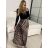 Sukňa dlhá dámska (S/M/L ONE SIZE) TALIANSKA MÓDA IMWGB24FRANCESCA/DUR S / M hnedá