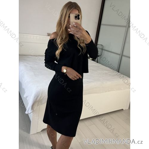 Šaty úpletové so svetrom dlhý rukáv dámske (S/M ONE SIZE) TALIANSKA IM424TD110
