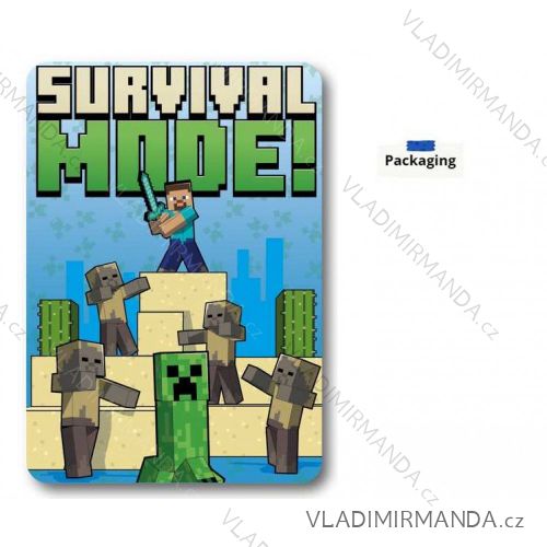 Deka prikrývka minecraft detská chlapčenská (100x140 cm) SETINO MNC24-4353