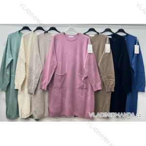 Šaty mikinové oversize dlhý rukáv dámske nadrozmer (52/54/56 ONE SIZE) TALIANSKA MÓDA IM424631