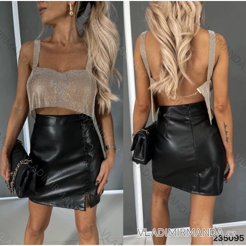 Sukňa koženková dámska (S-XL) TALIANSKA MÓDA IMWAA241028