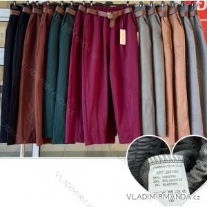 Nohavice dlhé s opaskom dámske (S/M ONE SIZE) TALIANSKA MÓDA IMWAA241106
